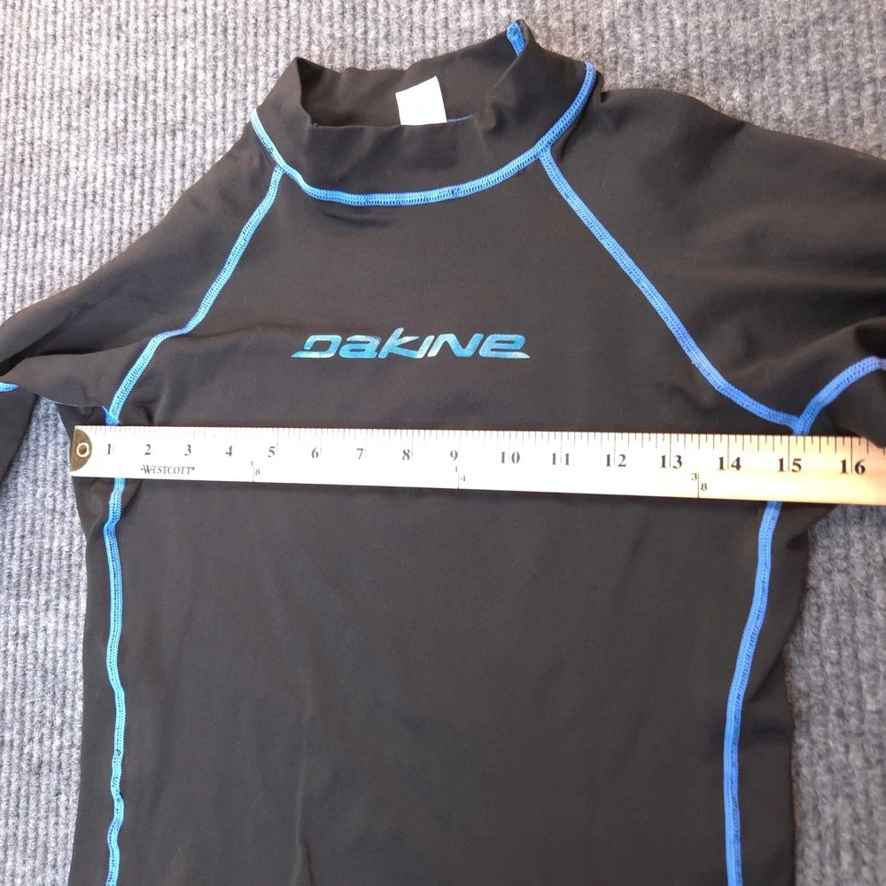 Dakine Rash Guard Youth Medium 8/10 Black Blue Thermal Fleece Long Sleeve Surf